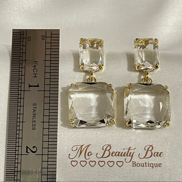 Crystal Clear Drop Earrings - Picture 2 of 5